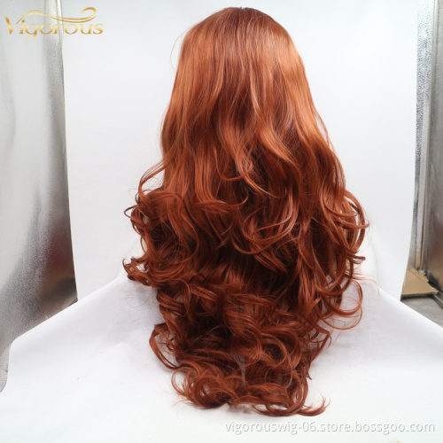 Vigorous mono long premium high quality straight wholesale black women synthetic hair wigs with lace front
